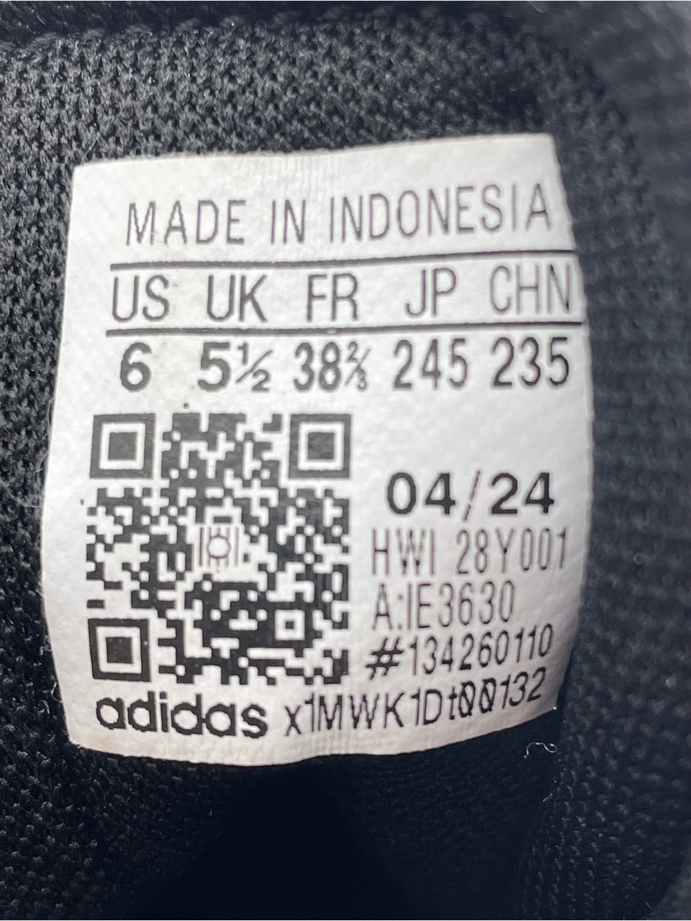 Adidas VL Court 3.0 Big Kids Youth Size 6 Black White Gum Sneakers Shoes - Picture 15 of 16